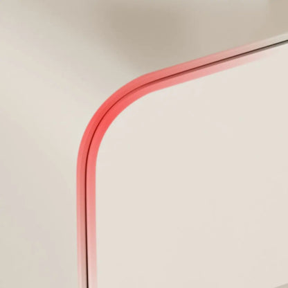 White Art Deco Faux Leather Top Storage Nightstand