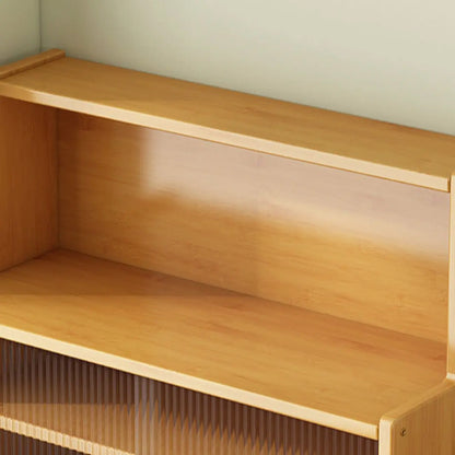 Modern Bamboo Narrow Buffet with Wood Countertop