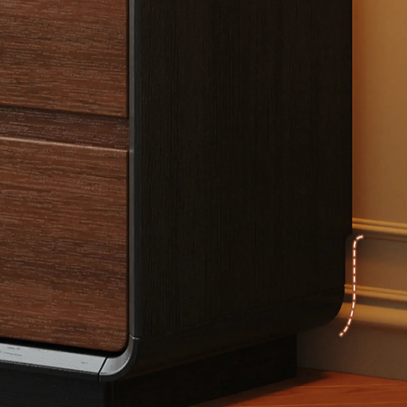 Art Deco Inspired Wood Dresser with Geometric Carvings