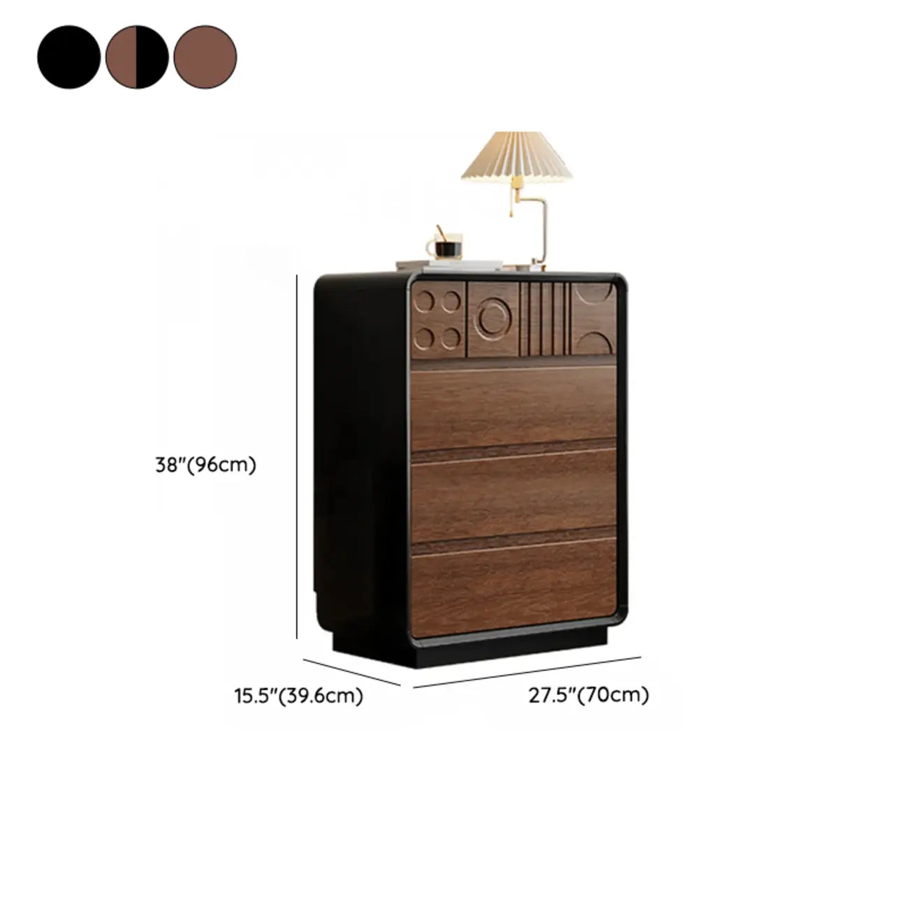 Art Deco Inspired Wood Dresser with Geometric Carvings