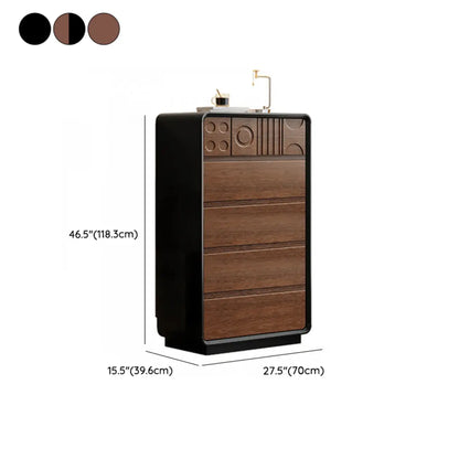 Art Deco Inspired Wood Dresser with Geometric Carvings