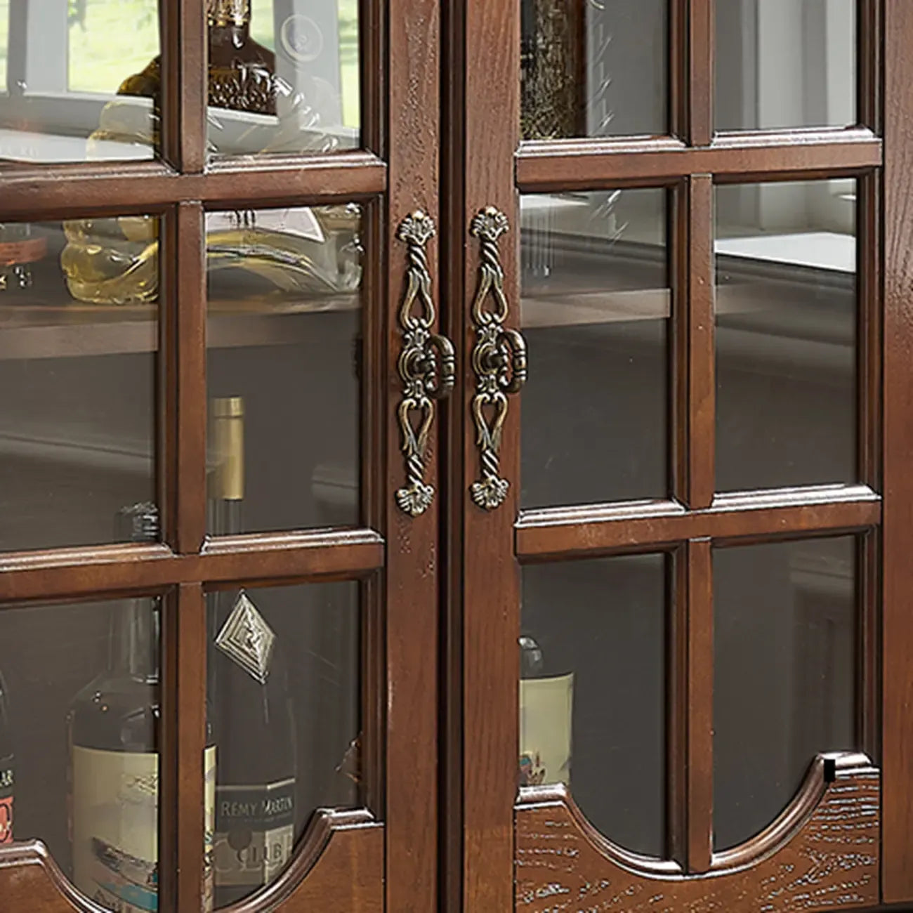 Traditional 34 Wood Wine Bar Cabinet with Drawers