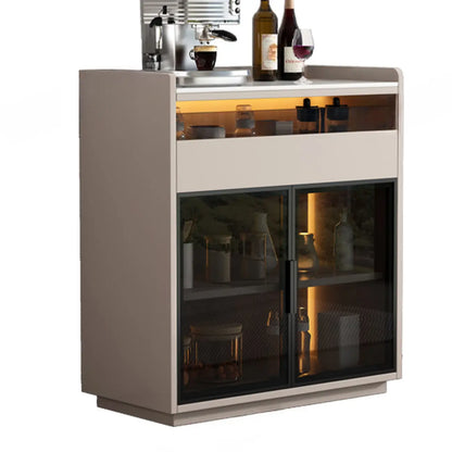 Modern Wood Buffet Sintered Stone Countertop