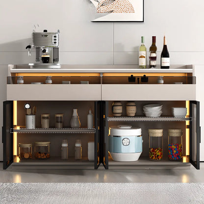 Modern Wood Buffet Sintered Stone Countertop