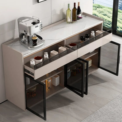 Modern Wood Buffet Sintered Stone Countertop