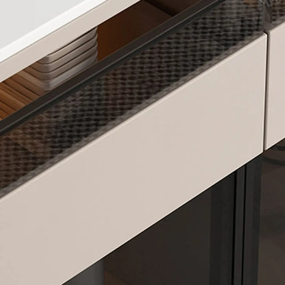 Modern Wood Buffet Sintered Stone Countertop