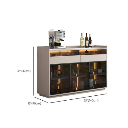 Modern Wood Buffet Sintered Stone Countertop