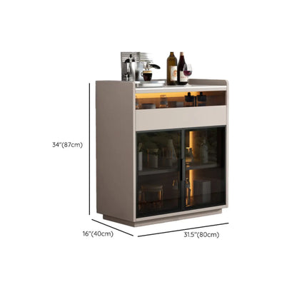 Modern Wood Buffet Sintered Stone Countertop