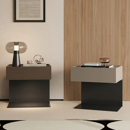 Modern Composite Wood Nightstand with Drawer Storage