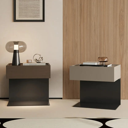 Modern Composite Wood Nightstand with Drawer Storage