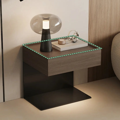 Modern Composite Wood Nightstand with Drawer Storage