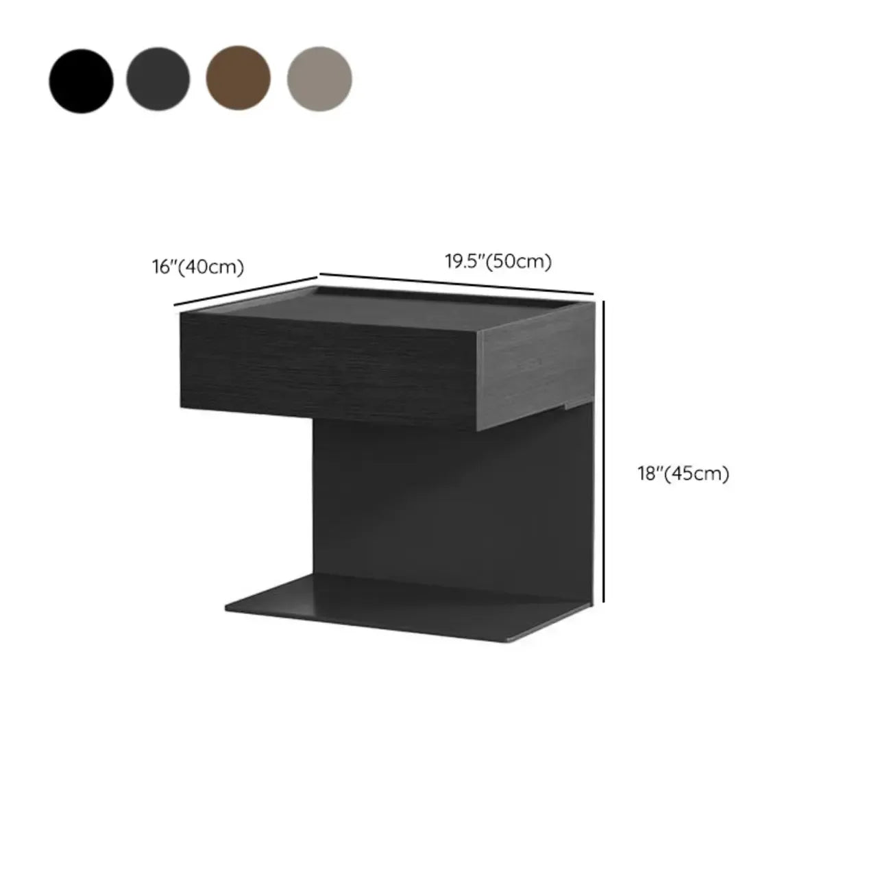 Modern Composite Wood Nightstand with Drawer Storage
