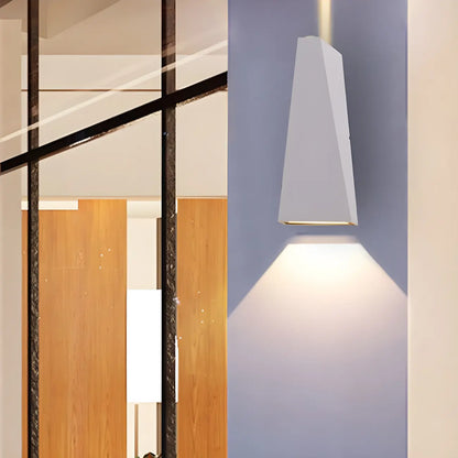 Modern Black Metal Triangular Up Down LED Outdoor Wall Light