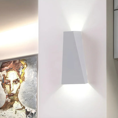 Modern Black Metal Triangular Up Down LED Outdoor Wall Light