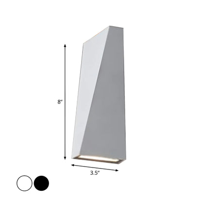 Modern Black Metal Triangular Up Down LED Outdoor Wall Light