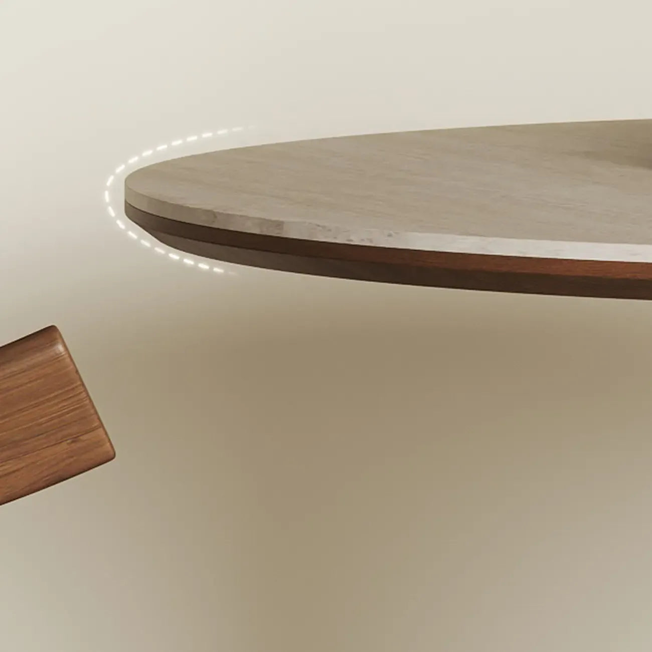 Modern Round Stone Top Pedestal Dining Table