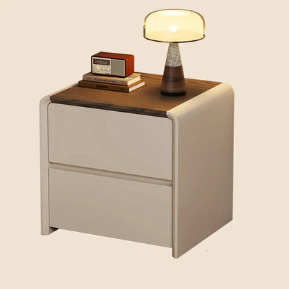 Versatile Modern Faux Leather Wooden Nightstand