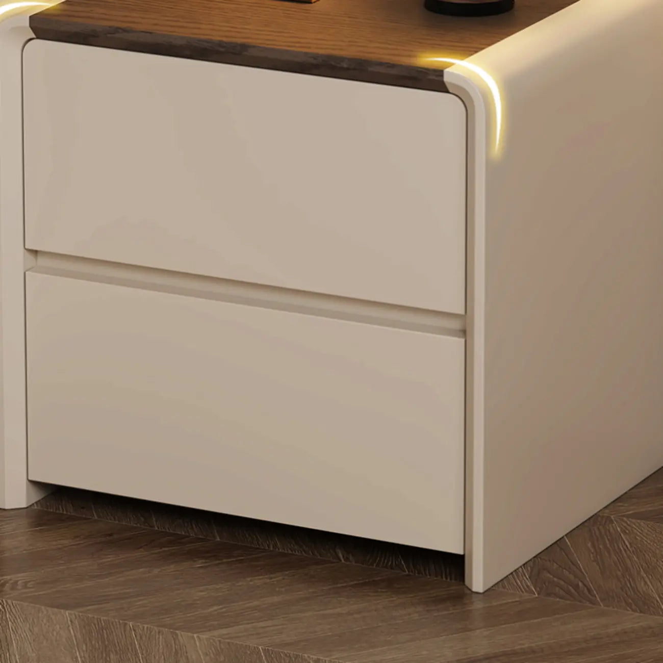 Versatile Modern Faux Leather Wooden Nightstand