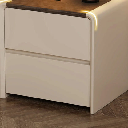 Versatile Modern Faux Leather Wooden Nightstand