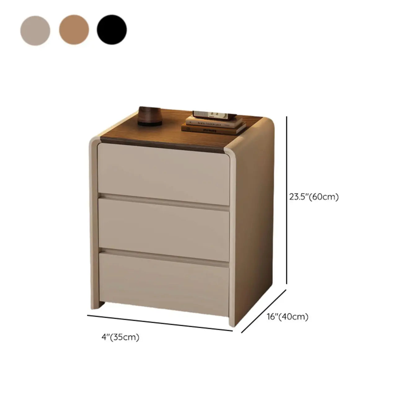 Versatile Modern Faux Leather Wooden Nightstand