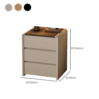 Versatile Modern Faux Leather Wooden Nightstand