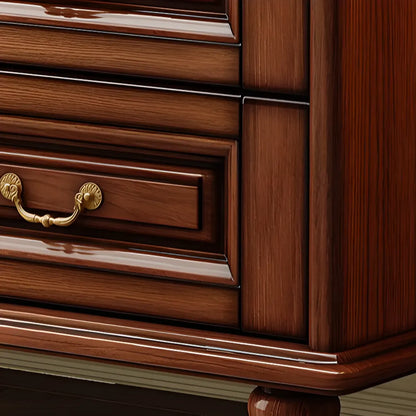 Modern Wood Kitchen Buffet with Shelves and Stemware Rack