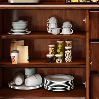 Modern Wood Kitchen Buffet with Shelves and Stemware Rack