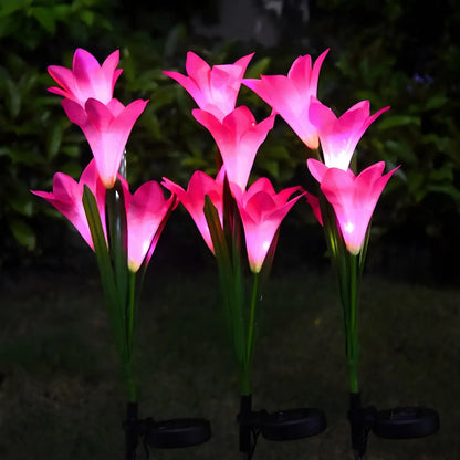 Decorative Artificial Lily Solar Landscape Lighting