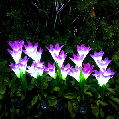 Decorative Artificial Lily Solar Landscape Lighting