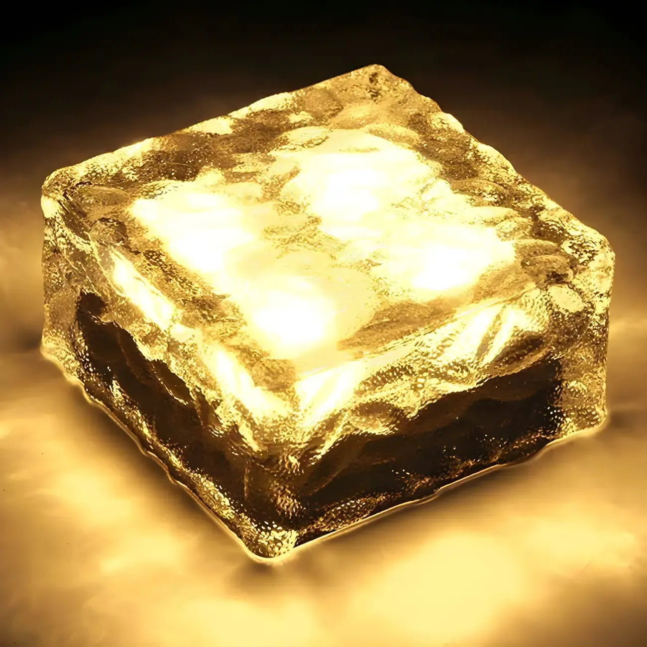 Solar Clear Glass LED Cube Ground Light for Garden Pathway