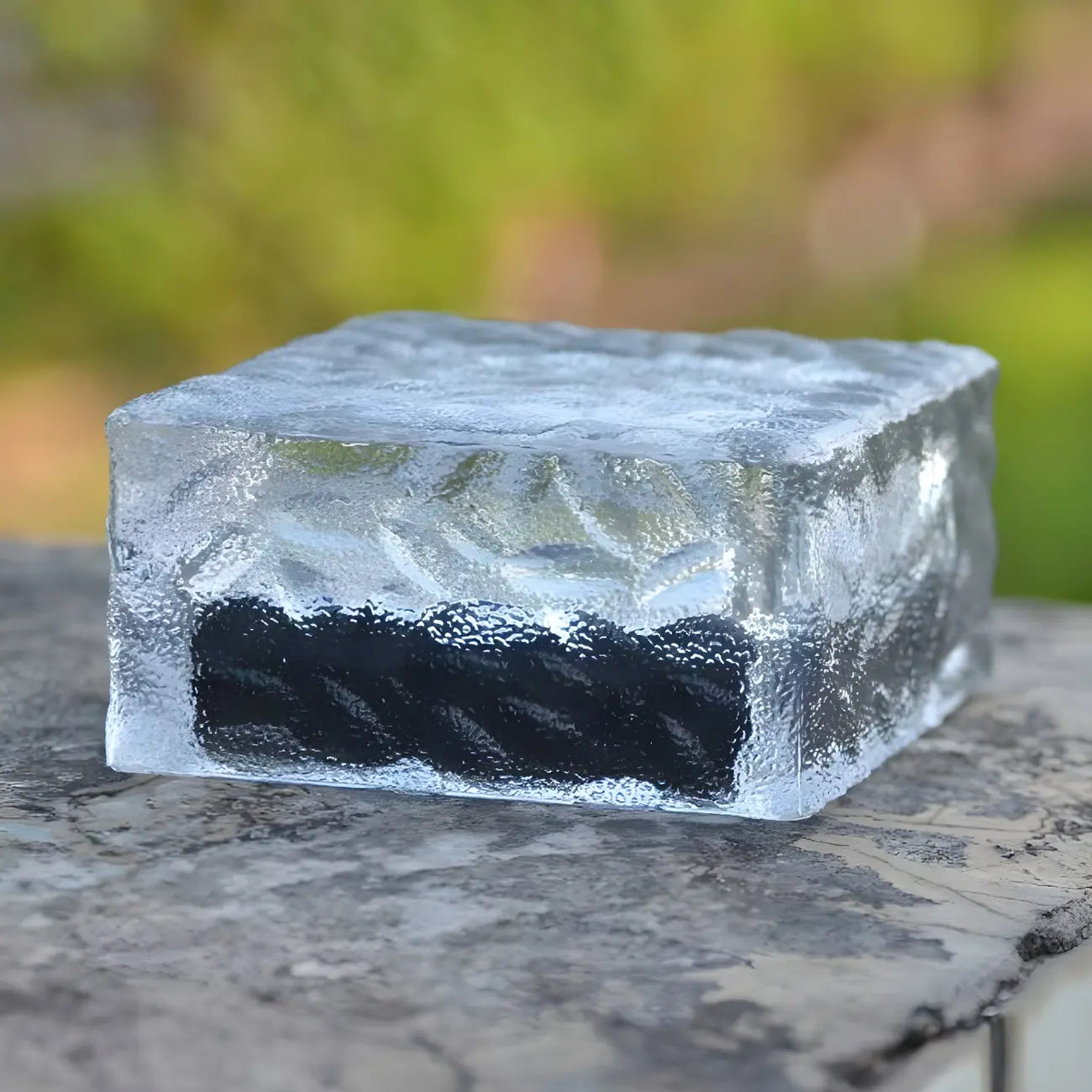 Solar Clear Glass LED Cube Ground Light for Garden Pathway