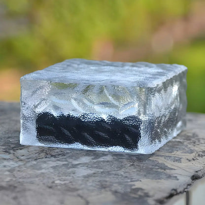 Solar Clear Glass LED Cube Ground Light for Garden Pathway