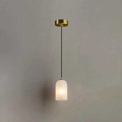 Minimalistic Alabaster White Bell Globe Pendant Light
