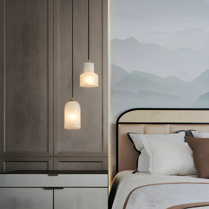 Minimalistic Alabaster White Bell Globe Pendant Light
