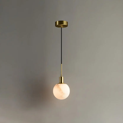 Minimalistic Alabaster White Bell Globe Pendant Light