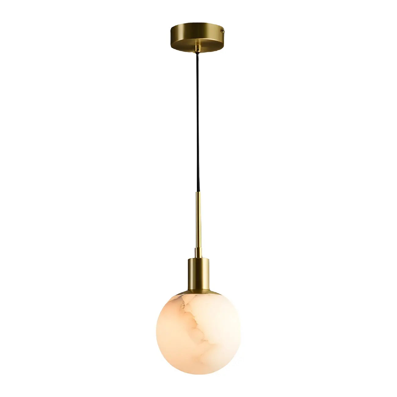 Minimalistic Alabaster White Bell Globe Pendant Light