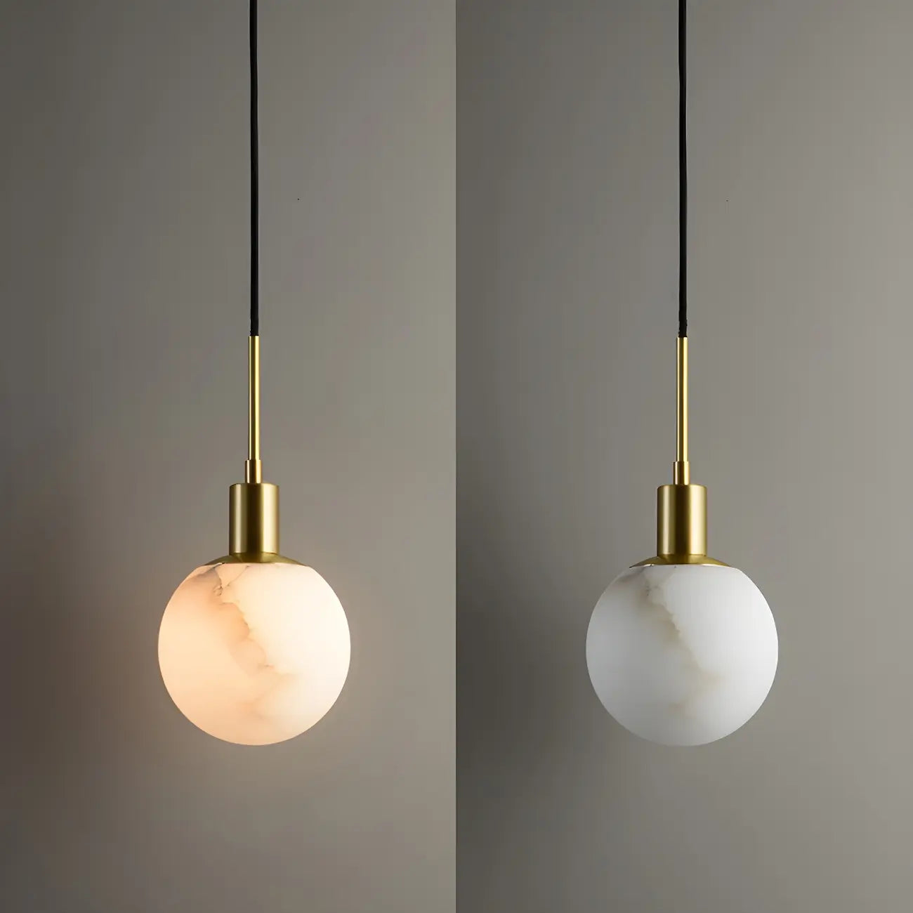 Minimalistic Alabaster White Bell Globe Pendant Light