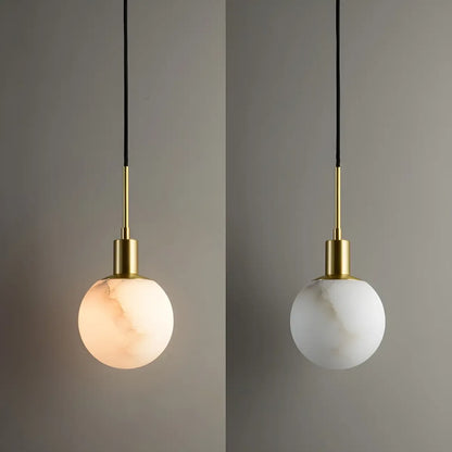 Minimalistic Alabaster White Bell Globe Pendant Light