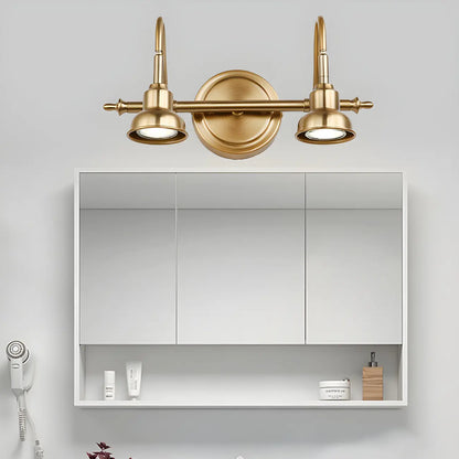 Minimalist Brass LED Vanity Light with Subdued Light for Bathroom