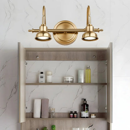 Minimalist Brass LED Vanity Light with Subdued Light for Bathroom