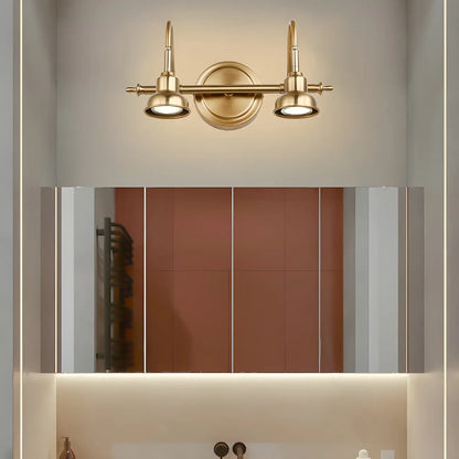 Minimalist Brass LED Vanity Light with Subdued Light for Bathroom