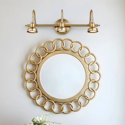 Minimalist Brass LED Vanity Light with Subdued Light for Bathroom