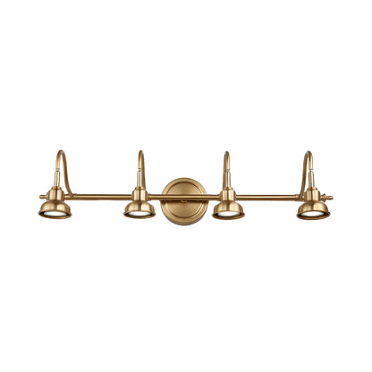 Minimalist Brass LED Vanity Light with Subdued Light for Bathroom