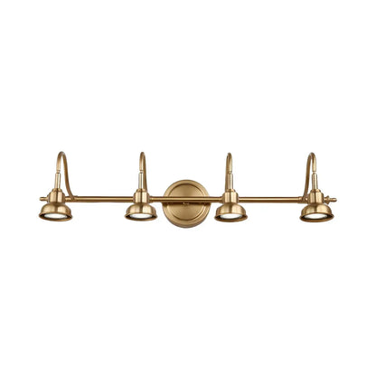 Minimalist Brass LED Vanity Light with Subdued Light for Bathroom