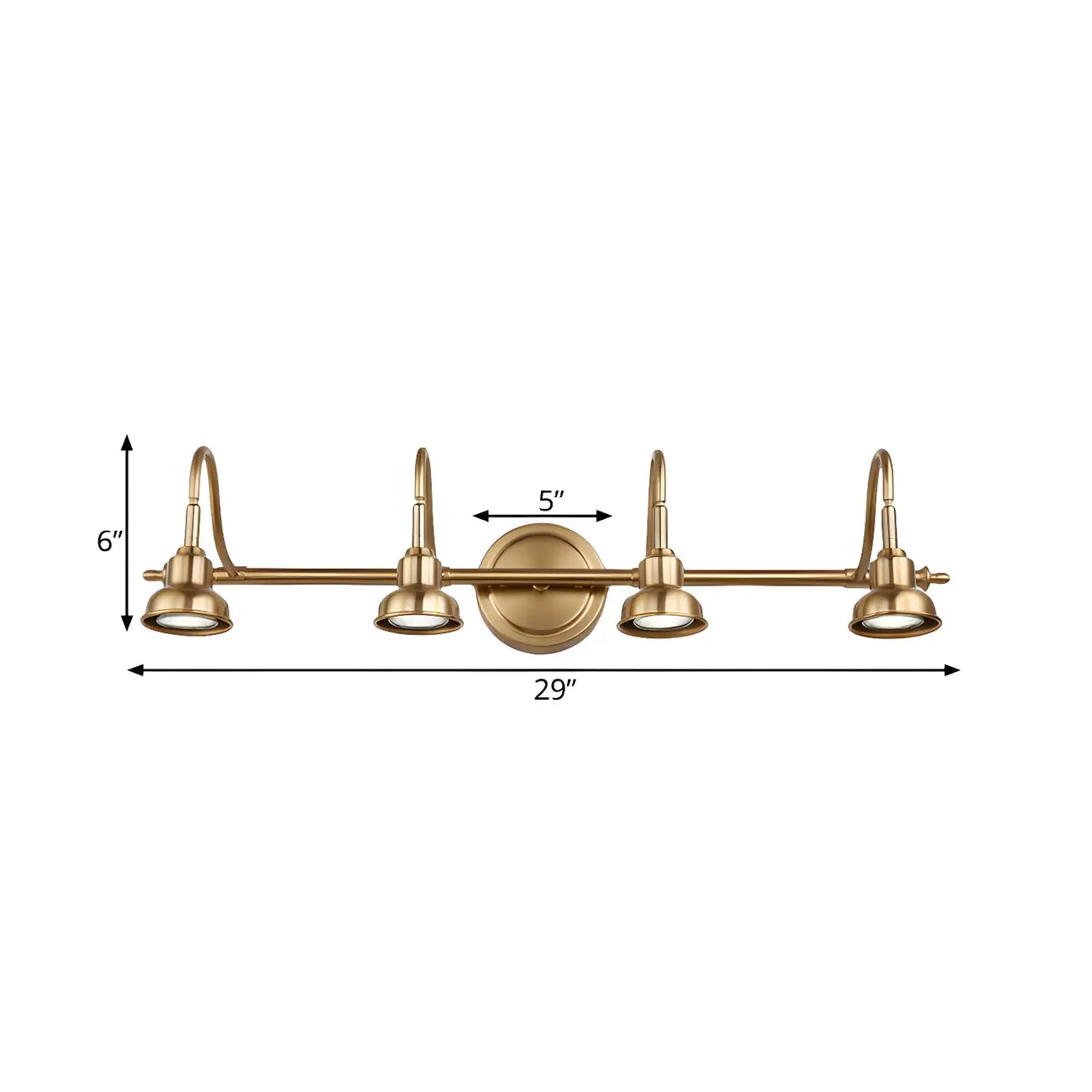 Minimalist Brass LED Vanity Light with Subdued Light for Bathroom