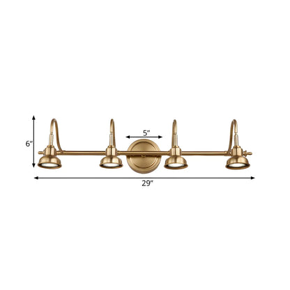 Minimalist Brass LED Vanity Light with Subdued Light for Bathroom