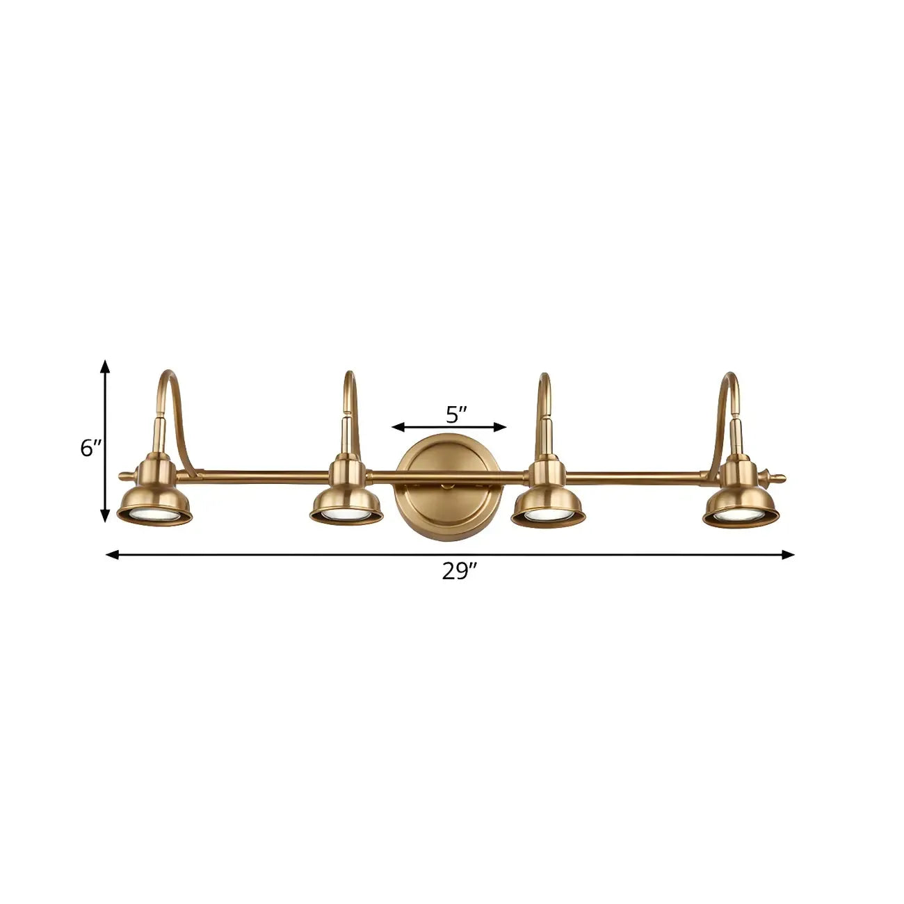 Minimalist Brass LED Vanity Light with Subdued Light for Bathroom