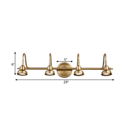 Minimalist Brass LED Vanity Light with Subdued Light for Bathroom