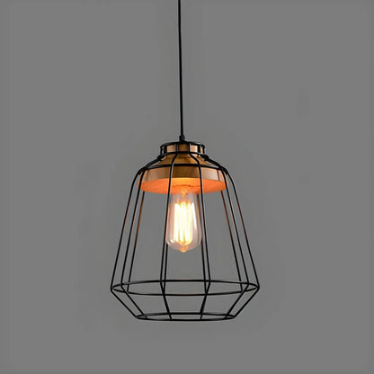 Industrial Black Caged Pendant Lamp for Kitchen Lighting