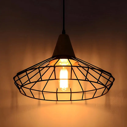 Industrial Black Caged Pendant Lamp for Kitchen Lighting
